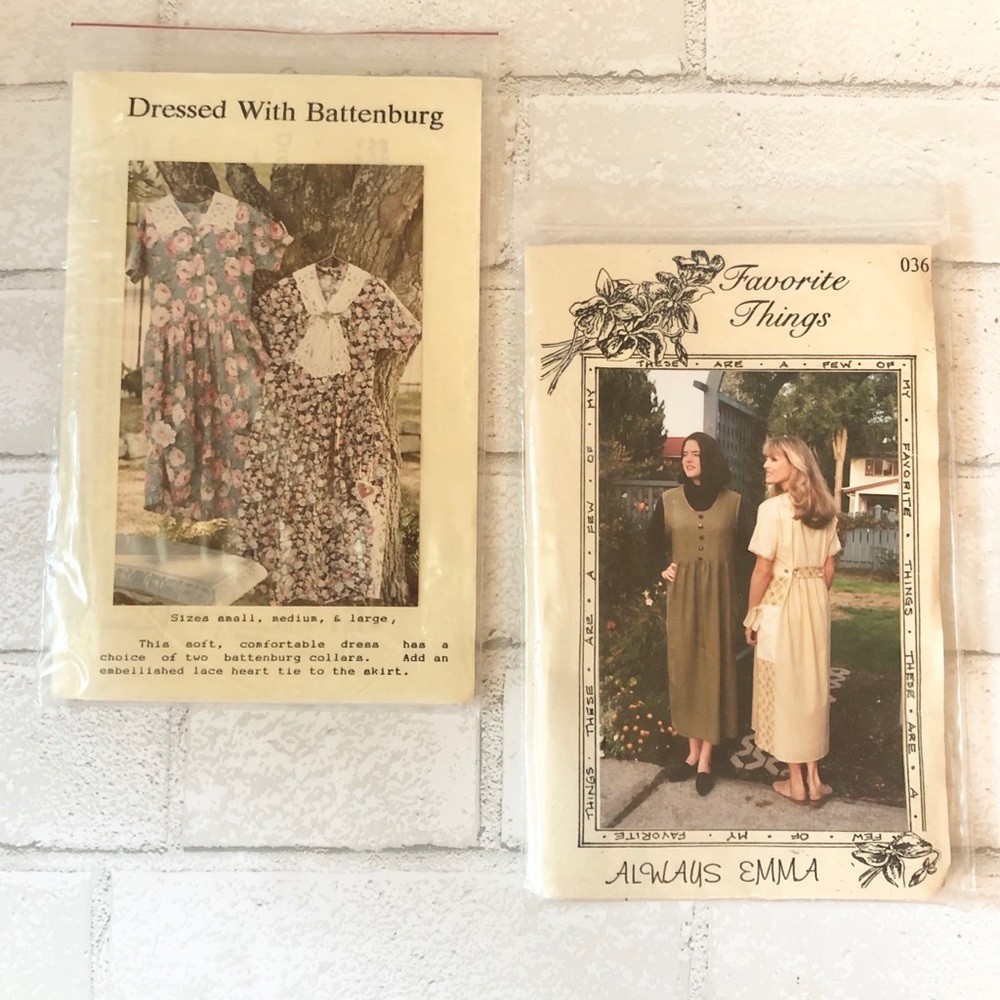 Vintage 90s Cottagecore Sewing Patterns Set DIY Repurpose Shabby Chic